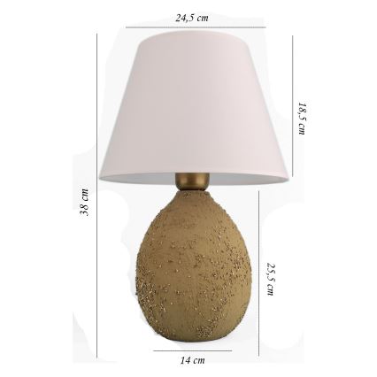 Lampada da tavolo RAMZES 1xE27/40W/230V bianca/marrone