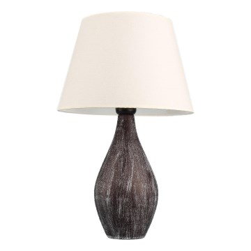 Lampada da tavolo RAMZES 1xE27/40W/230V bianca/marrone