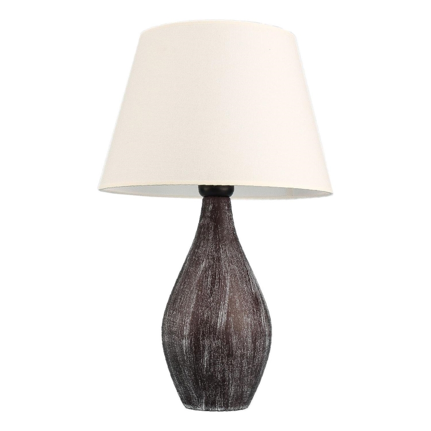 Lampada da tavolo RAMZES 1xE27/40W/230V bianca/marrone