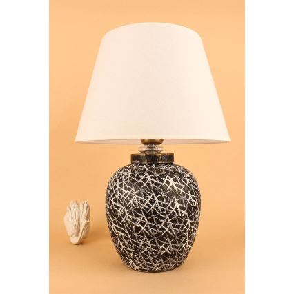 Lampada da tavolo RAMZES 1xE27/40W/230V bianca/nera