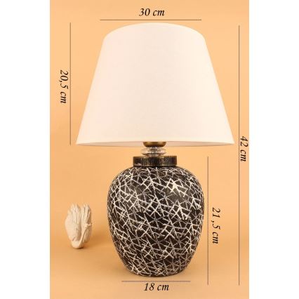 Lampada da tavolo RAMZES 1xE27/40W/230V bianca/nera