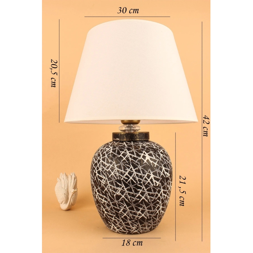 Lampada da tavolo RAMZES 1xE27/40W/230V bianca/nera