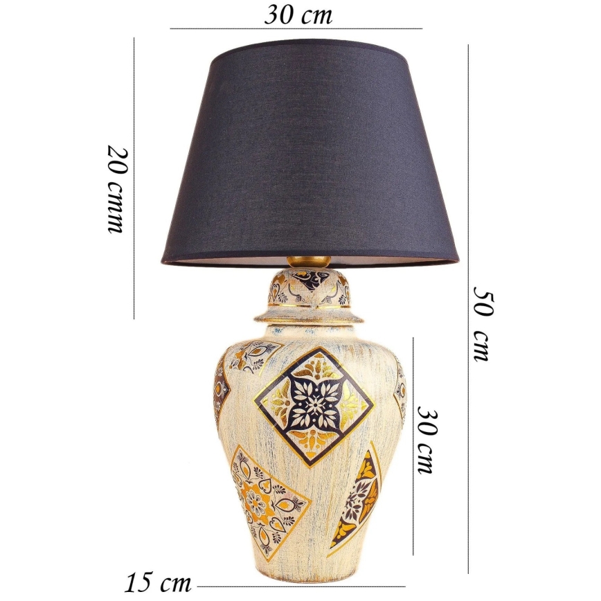 Lampada da tavolo RAMZES 1xE27/40W/230V blu/beige
