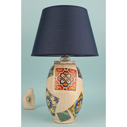 Lampada da tavolo RAMZES 1xE27/40W/230V blu/beige