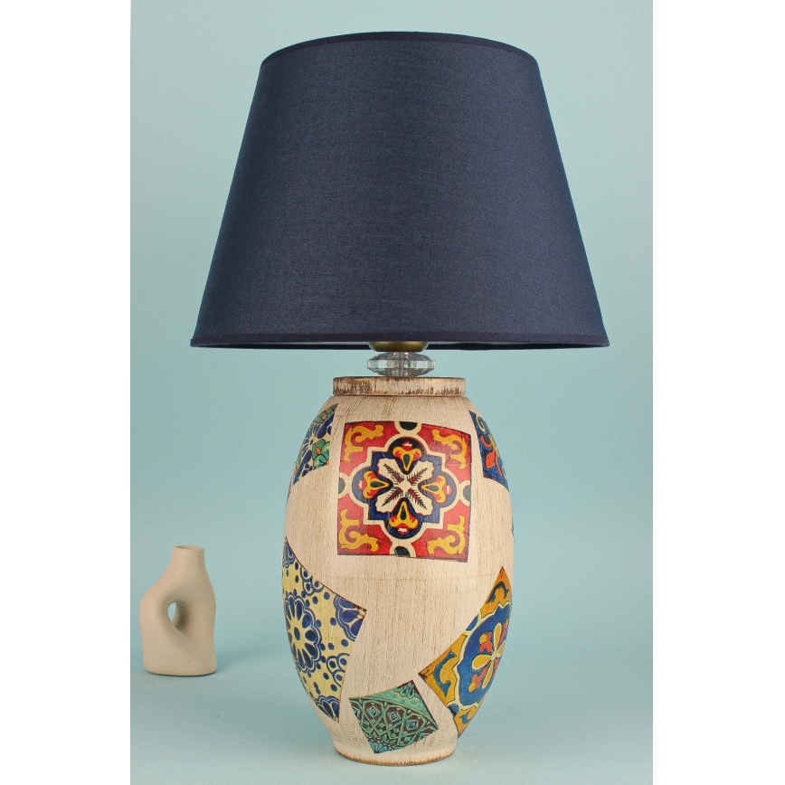 Lampada da tavolo RAMZES 1xE27/40W/230V blu/beige