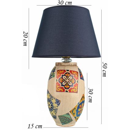 Lampada da tavolo RAMZES 1xE27/40W/230V blu/beige