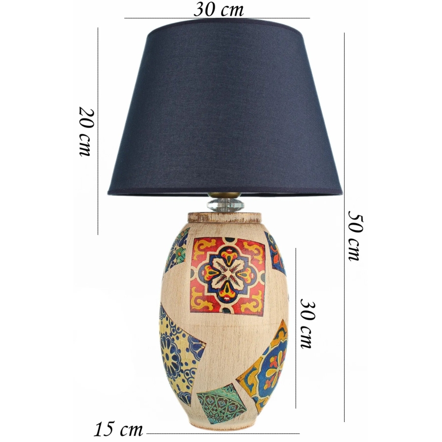 Lampada da tavolo RAMZES 1xE27/40W/230V blu/beige