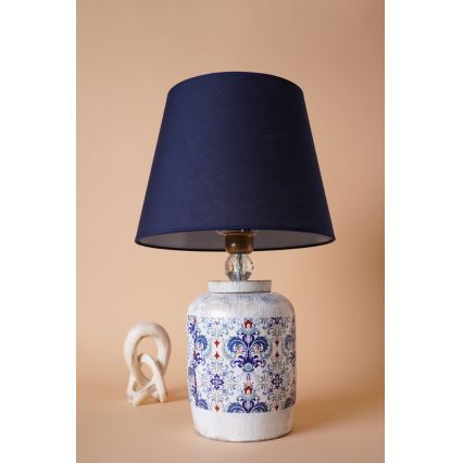 Lampada da tavolo RAMZES 1xE27/40W/230V blu/bianco