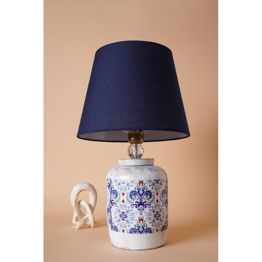 Lampada da tavolo RAMZES 1xE27/40W/230V blu/bianco