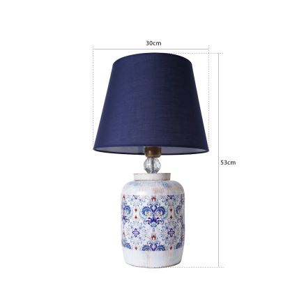 Lampada da tavolo RAMZES 1xE27/40W/230V blu/bianco