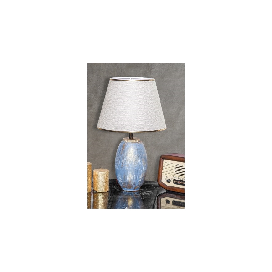 Lampada da tavolo RAMZES 1xE27/40W/230V crema/blu