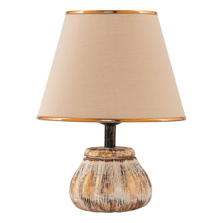 Lampada da tavolo RAMZES 1xE27/40W/230V crema/dorata