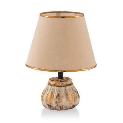 Lampada da tavolo RAMZES 1xE27/40W/230V crema/dorata