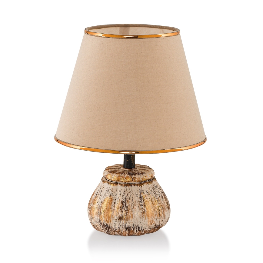 Lampada da tavolo RAMZES 1xE27/40W/230V crema/dorata