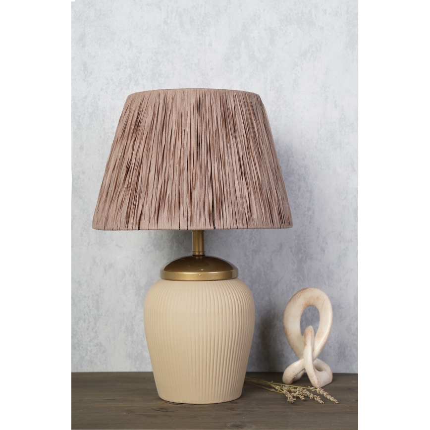 Lampada da tavolo RAMZES 1xE27/40W/230V crema/marrone