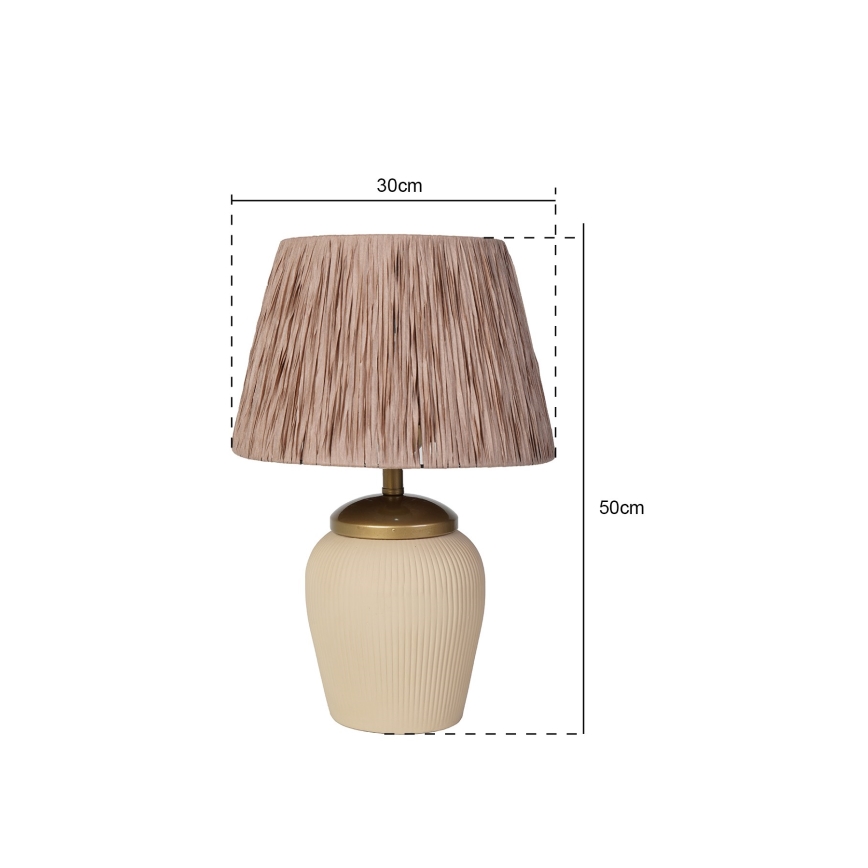 Lampada da tavolo RAMZES 1xE27/40W/230V crema/marrone