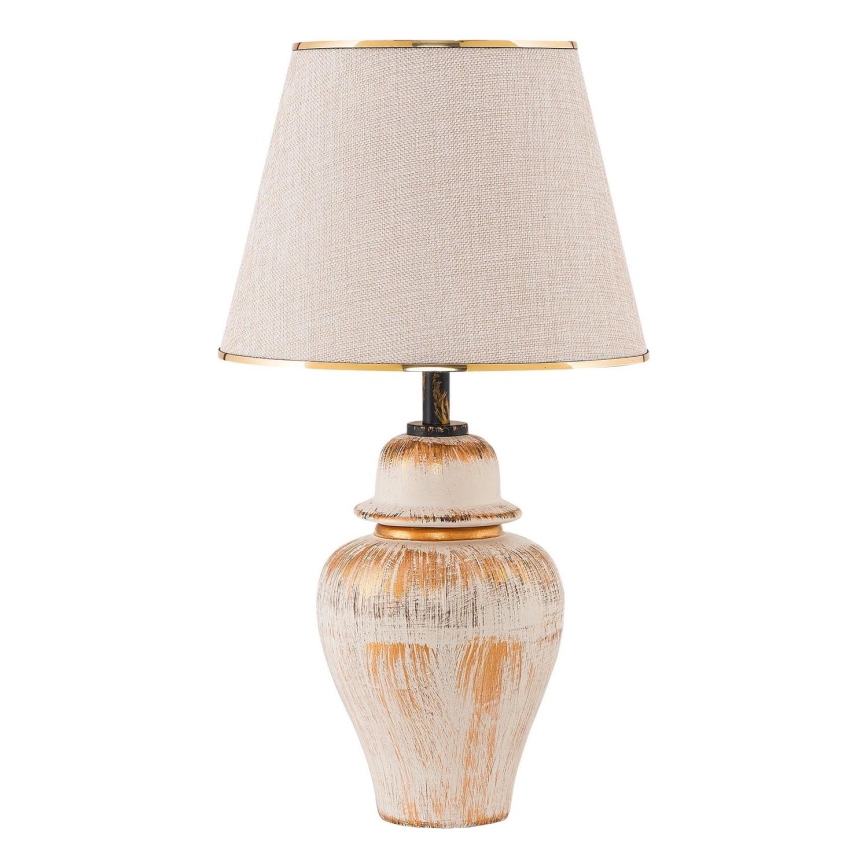 Lampada da tavolo RAMZES 1xE27/40W/230V crema/oro