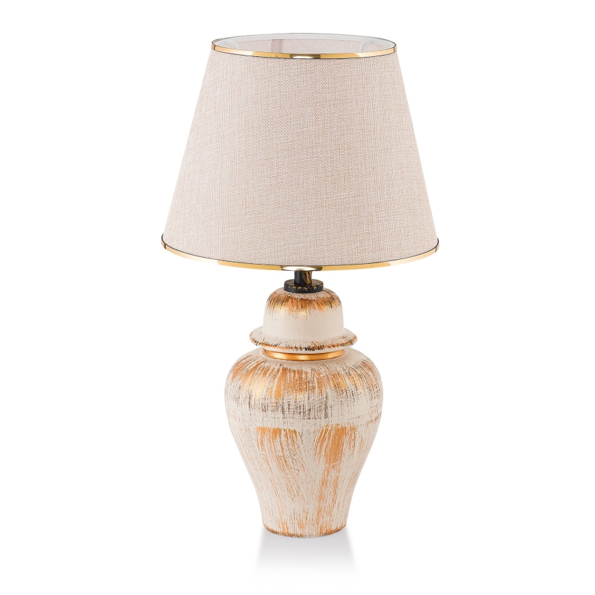 Lampada da tavolo RAMZES 1xE27/40W/230V crema/oro
