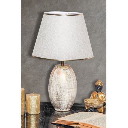 Lampada da tavolo RAMZES 1xE27/40W/230V crema/oro