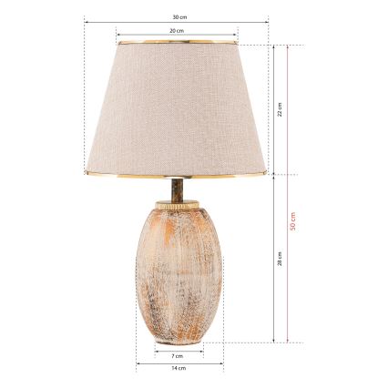 Lampada da tavolo RAMZES 1xE27/40W/230V crema/oro
