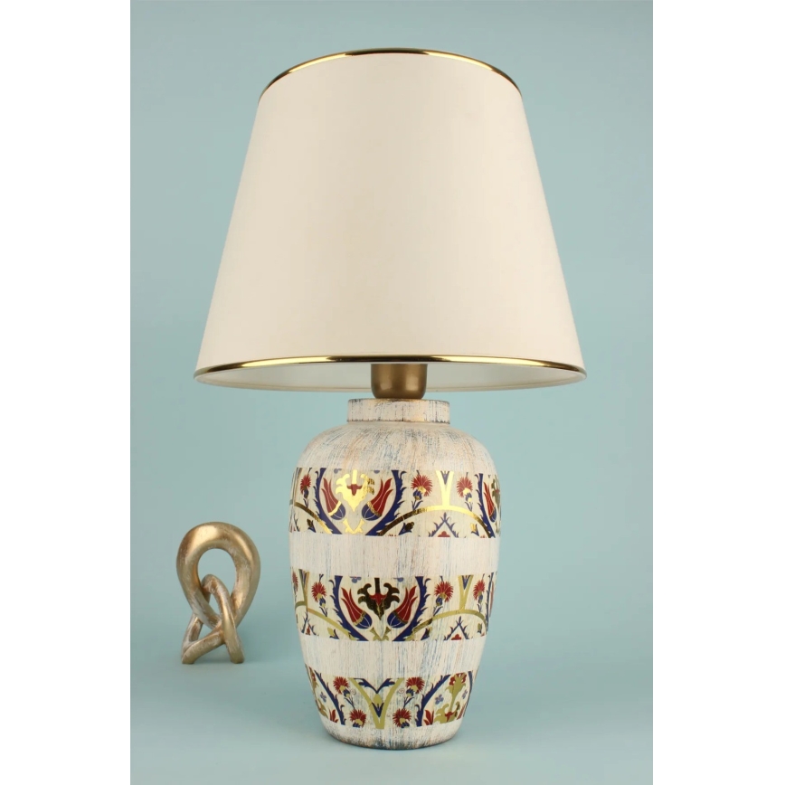 Lampada da tavolo RAMZES 1xE27/40W/230V crema/oro
