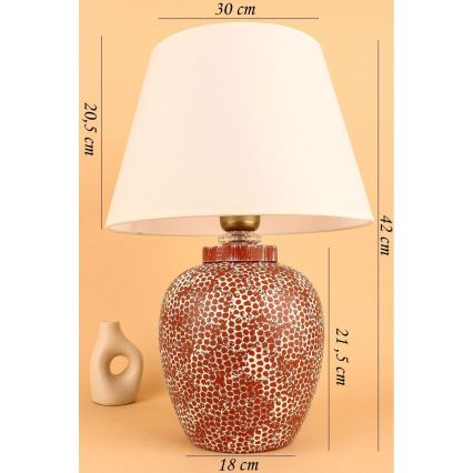 Lampada da tavolo RAMZES 1xE27/40W/230V crema/rossa
