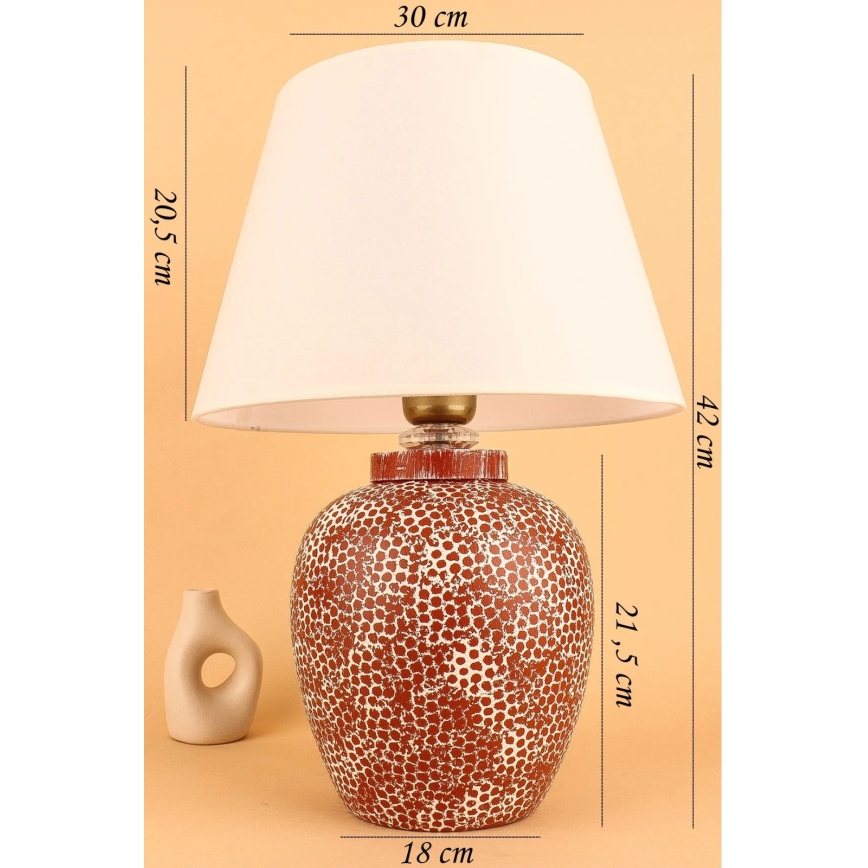 Lampada da tavolo RAMZES 1xE27/40W/230V crema/rossa