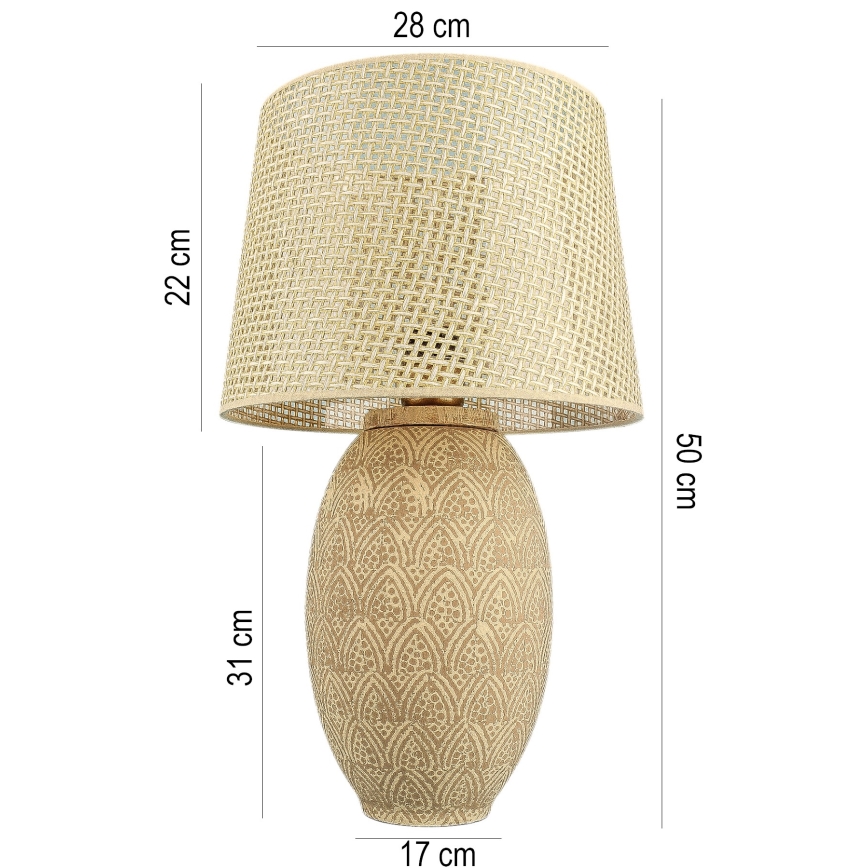 Lampada da tavolo RAMZES 1xE27/40W/230V dorata