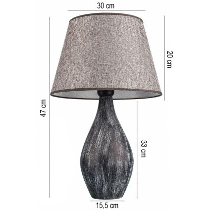 Lampada da tavolo RAMZES 1xE27/40W/230V grigia