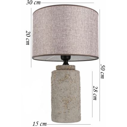 Lampada da tavolo RAMZES 1xE27/40W/230V grigia