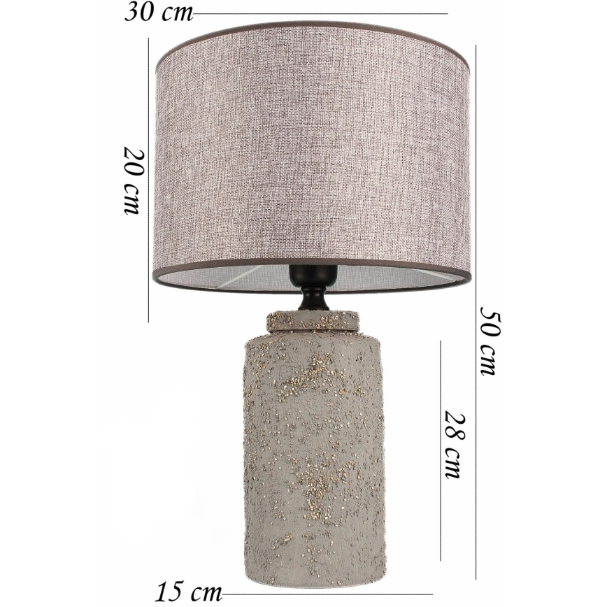 Lampada da tavolo RAMZES 1xE27/40W/230V grigia
