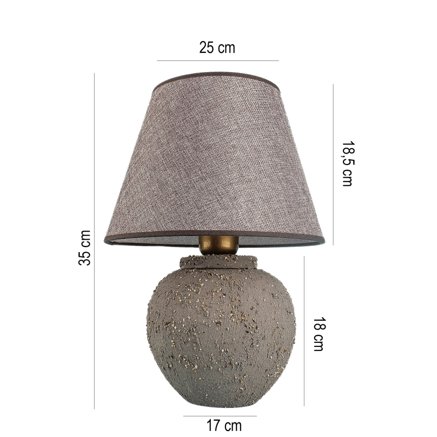 Lampada da tavolo RAMZES 1xE27/40W/230V marrone