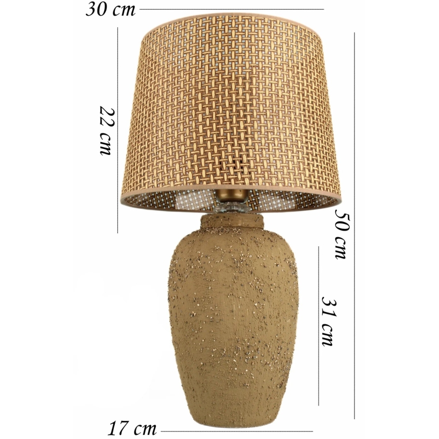 Lampada da tavolo RAMZES 1xE27/40W/230V marrone