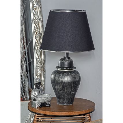 Lampada da tavolo RAMZES 1xE27/40W/230V nera/argento