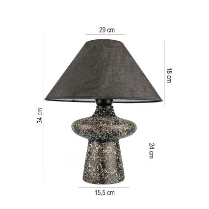 Lampada da tavolo RAMZES 1xE27/40W/230V Nera