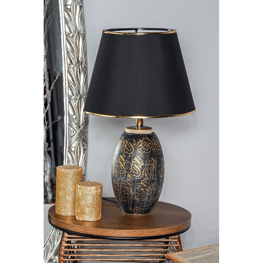 Lampada da tavolo RAMZES 1xE27/40W/230V nero/oro