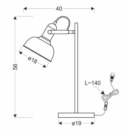 Lampada da tavolo RENO 1xE27/40W/230V nero