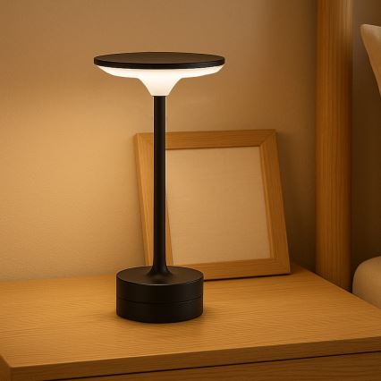 Lampada da tavolo ricaricabile a sfioramento a LED TAVOLO LED/2,5W/5V 2400 mAh 3000-6000K nera