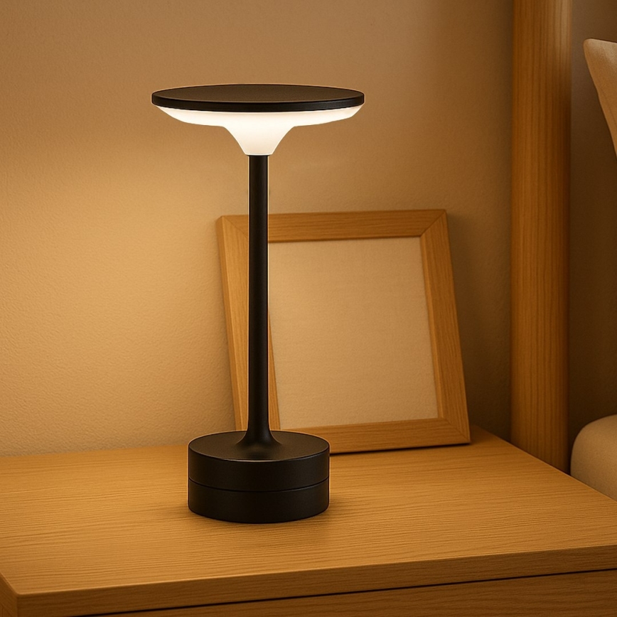 Lampada da tavolo ricaricabile a sfioramento a LED TAVOLO LED/2,5W/5V 2400 mAh 3000-6000K nera