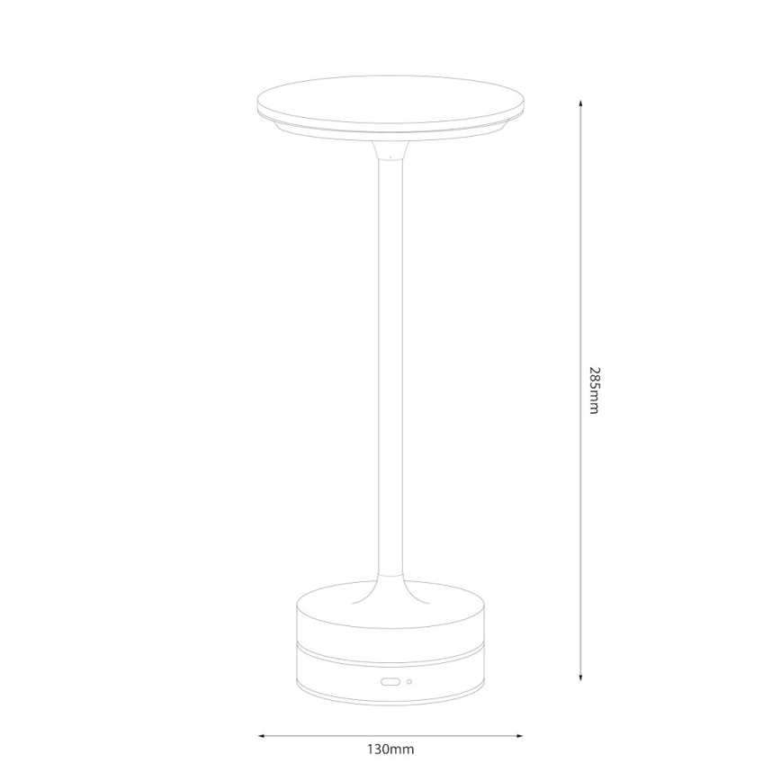 Lampada da tavolo ricaricabile a sfioramento a LED TAVOLO LED/2,5W/5V 2400 mAh 3000-6000K nera