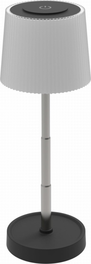 Lampada da tavolo ricaricabile da esterno a LED dimmerabile con controllo touch, 2W/5V, IP44, 1200 mAh, grigio