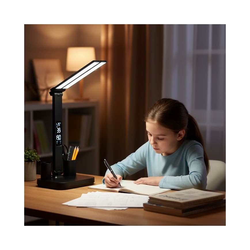 Lampada da tavolo LED dimmerabile ricaricabile NOBLITE P LED/5W/5V 3000/4000/6000K 2200 mAh nera