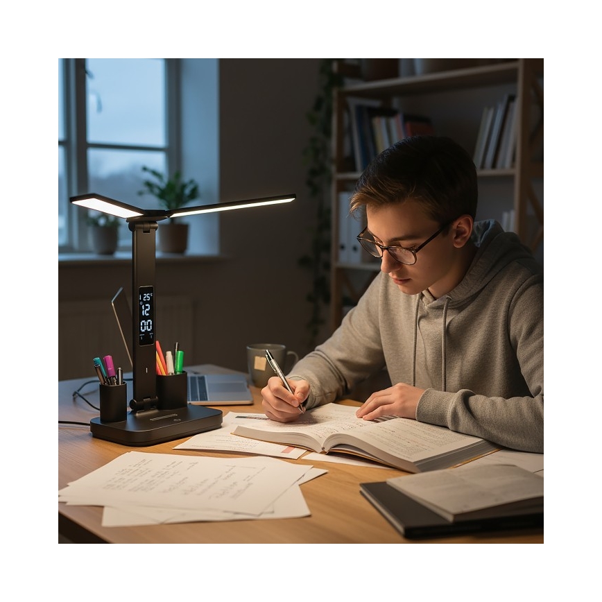 Lampada da tavolo LED dimmerabile ricaricabile NOBLITE P LED/5W/5V 3000/4000/6000K 2200 mAh nera