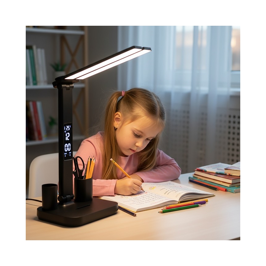 Lampada da tavolo LED dimmerabile ricaricabile NOBLITE P LED/5W/5V 3000/4000/6000K 2200 mAh nera