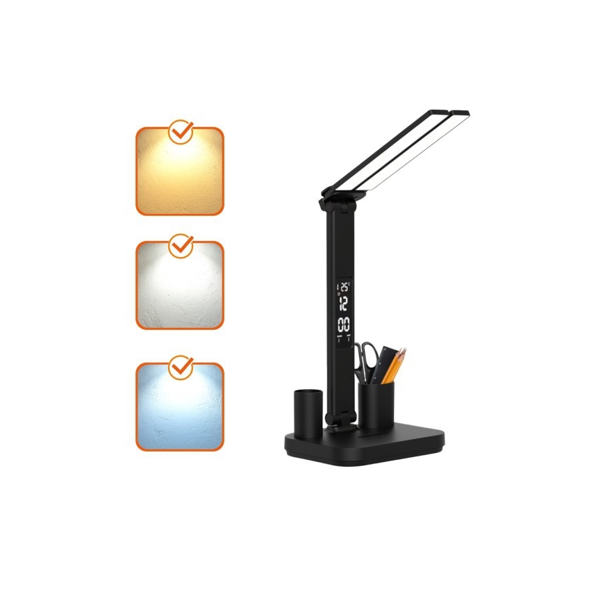 Lampada da tavolo LED dimmerabile ricaricabile NOBLITE P LED/5W/5V 3000/4000/6000K 2200 mAh nera