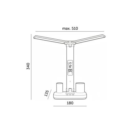Lampada da tavolo LED dimmerabile ricaricabile NOBLITE P LED/5W/5V 3000/4000/6000K 2200 mAh nera