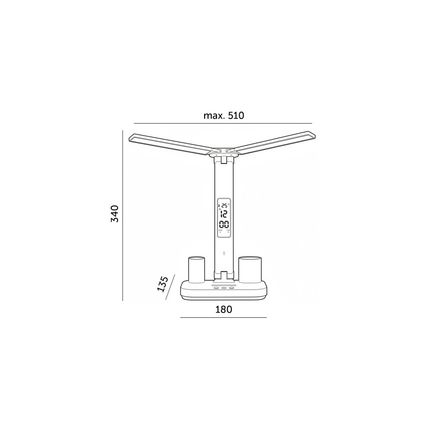 Lampada da tavolo LED dimmerabile ricaricabile NOBLITE P LED/5W/5V 3000/4000/6000K 2200 mAh nera