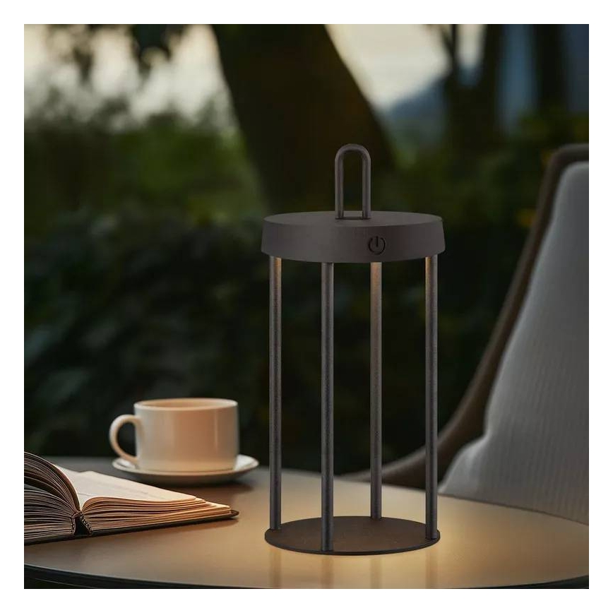 Lampada da tavolo a LED dimmerabile per esterni ricaricabile a sfioramento GENTLE LED/1,5W/3,7V 3000 mAh IP44 nera