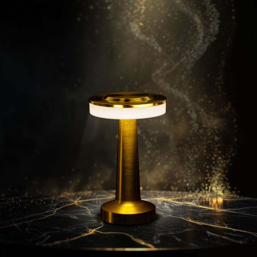 Lampada da tavolo ricaricabile dimmerabile a LED LONDON LED/2W/5V 2700K/4000K/6500K 400 mAh dorata