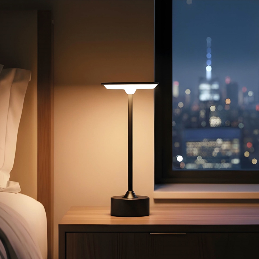 Lampada da tavolo ricaricabile dimmerabile a LED NEW YORK LED/1,8W/5V 2700K/4000K/6500K 1200 mAh nera